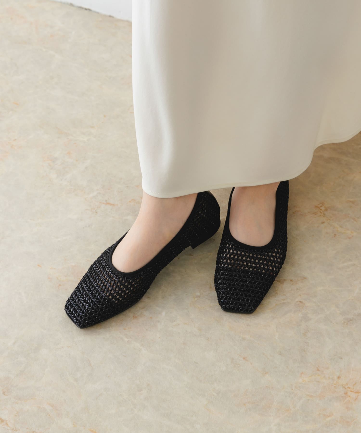 MADE IN JAPAN』スクエアメッシュフラットシューズ[XX45-2HU0201