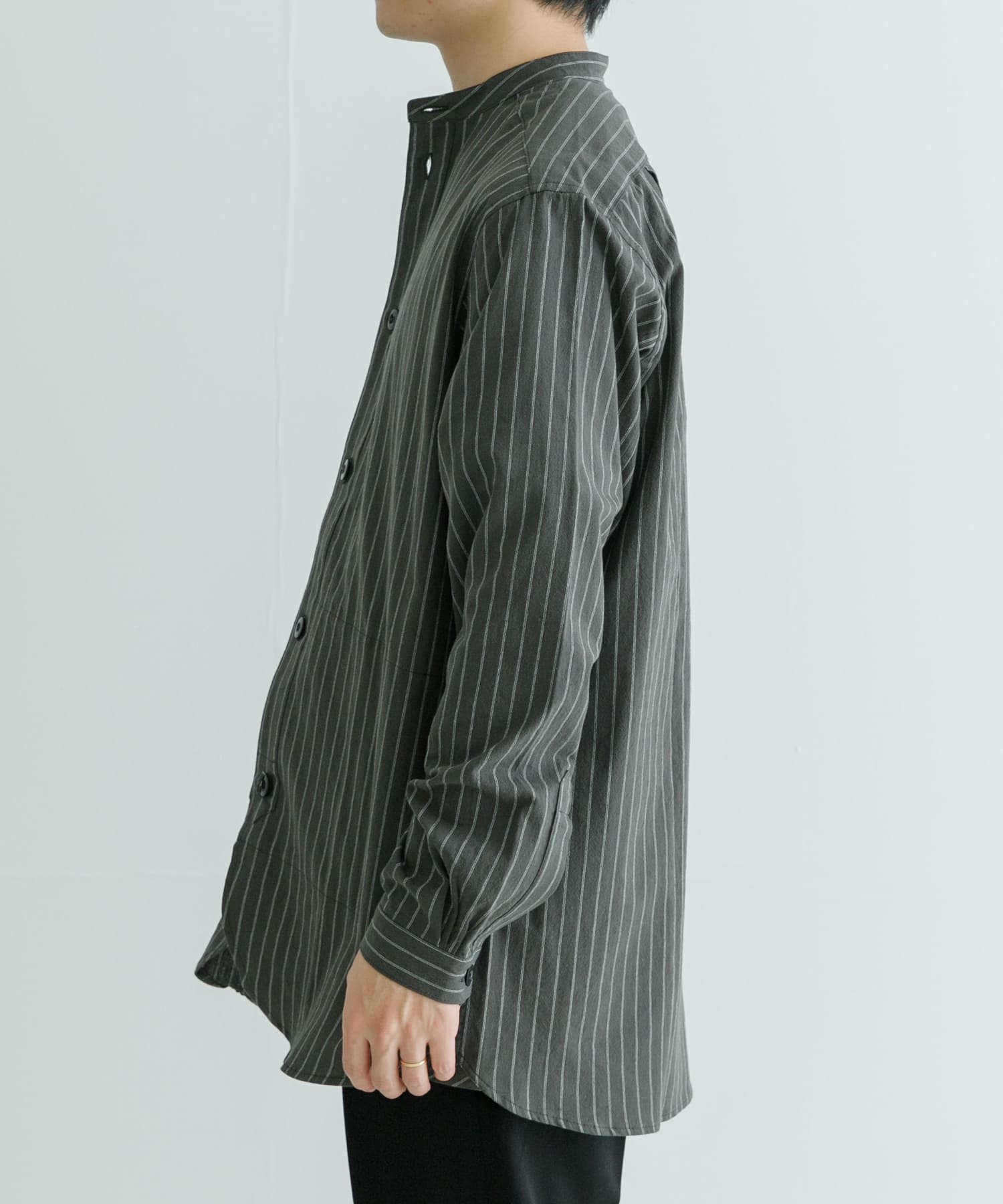 Frank Leder WASHED STRIPED C/L SHIRTS[UM44-0916039]｜URBAN