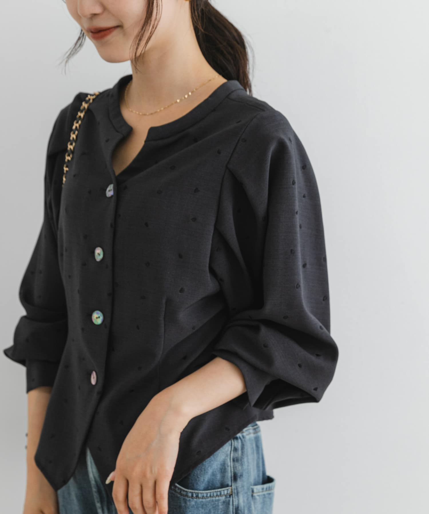 F by ROSSO ハート刺繍2WAYブラウス[RA47-23Y703]｜URBAN