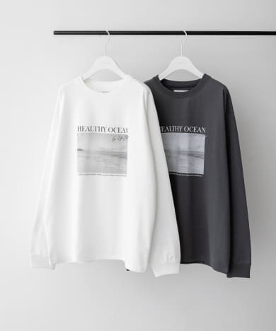 『ユニセックス』UpDRIFT フォトプリントロングTシャツ