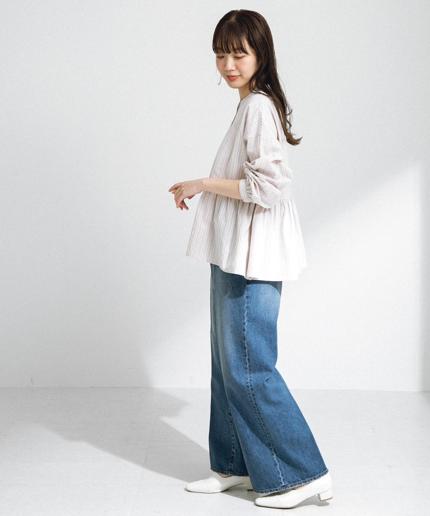 WEB限定』ロープドビーペプラムシャツ[LAA4-23J700]｜URBAN