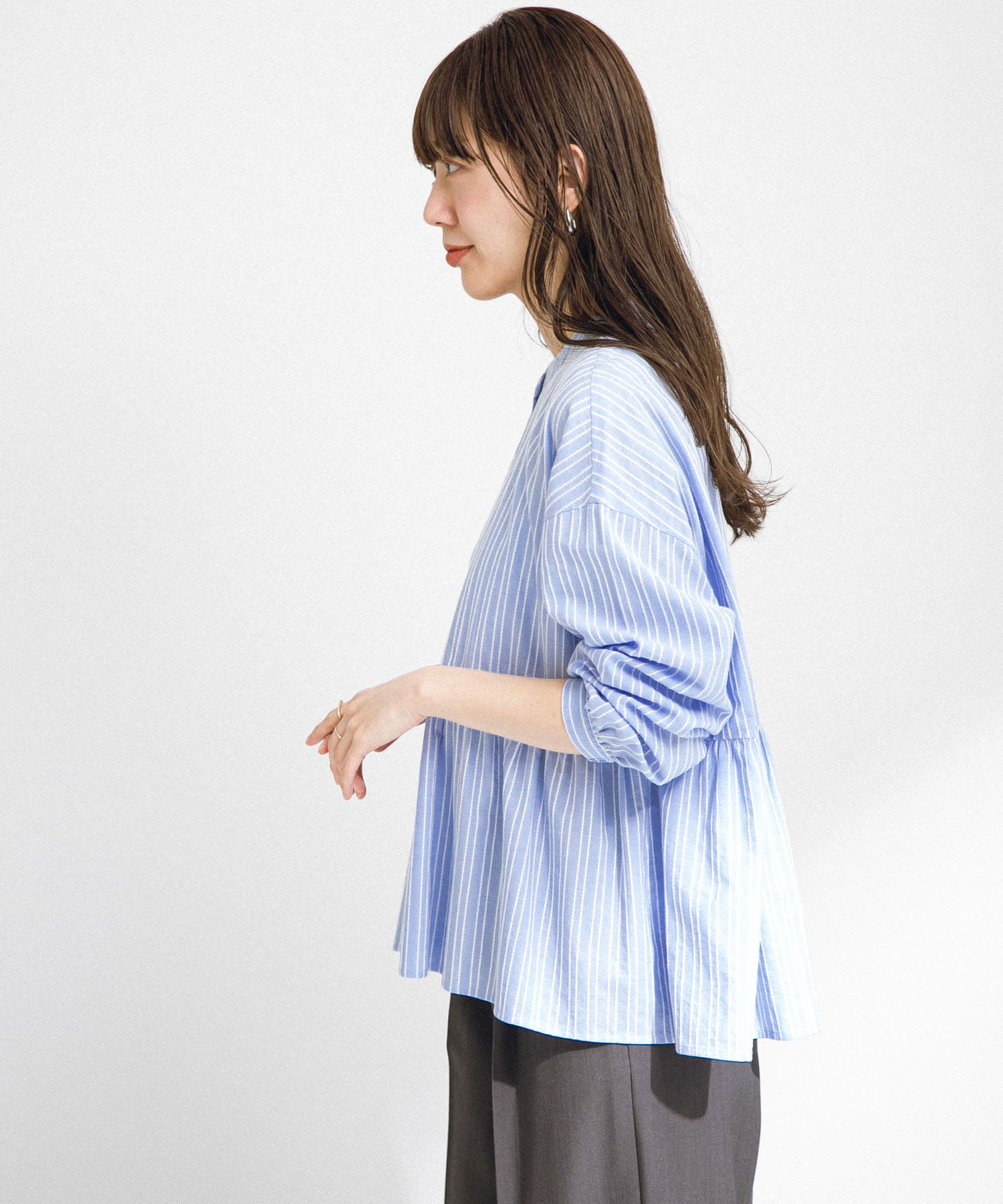WEB限定』ロープドビーペプラムシャツ[LAA4-23J700]｜URBAN