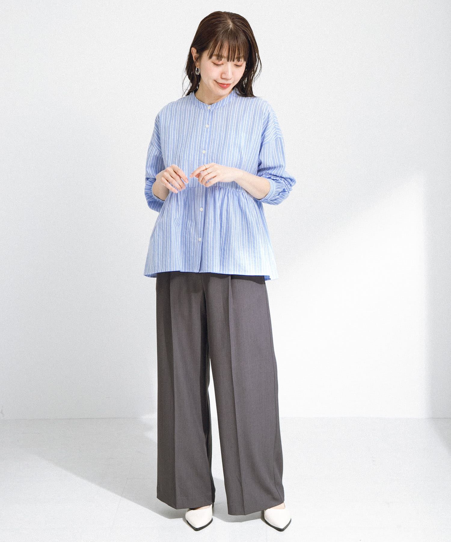 WEB限定』ロープドビーペプラムシャツ[LAA4-23J700]｜URBAN