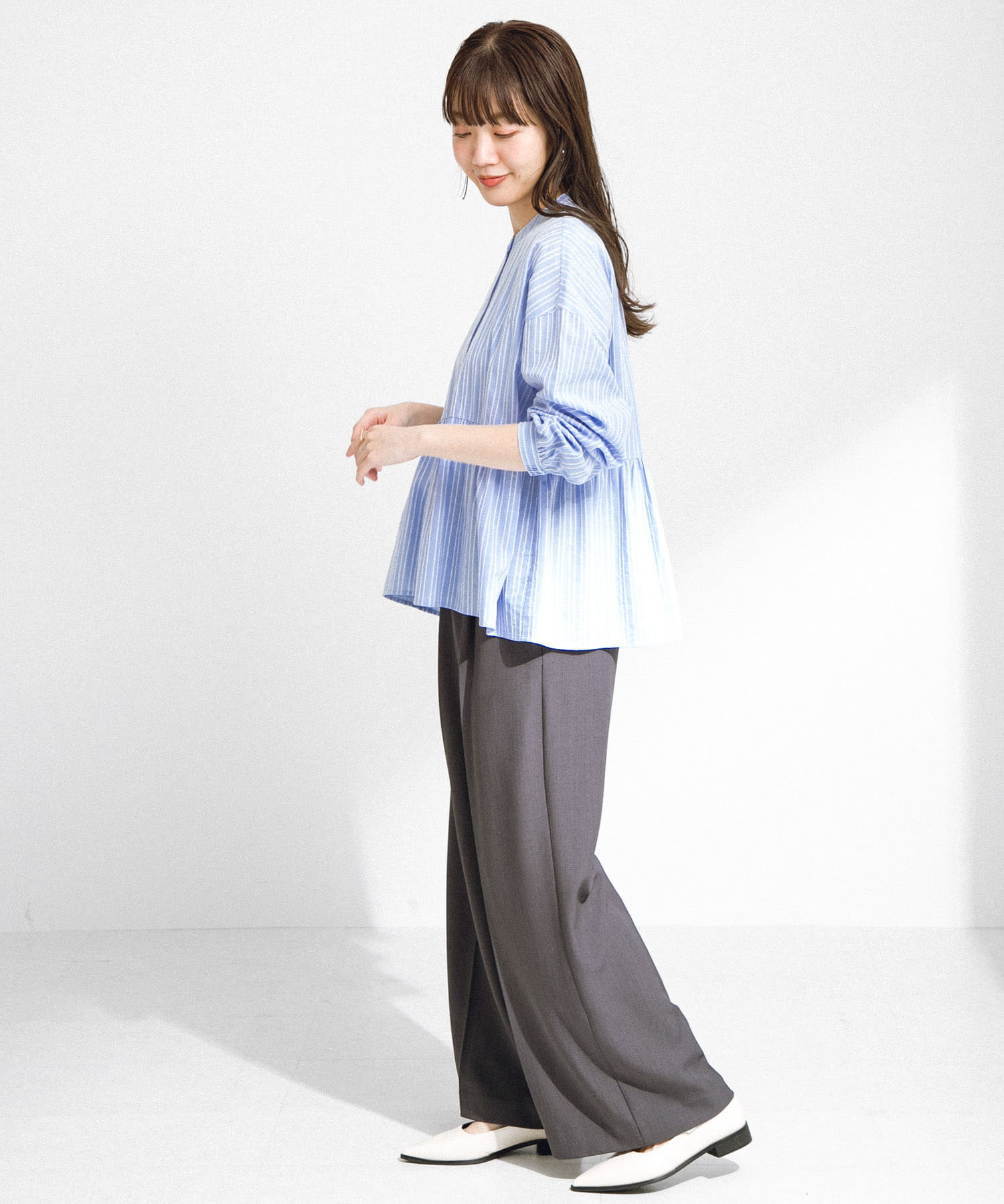 WEB限定』ロープドビーペプラムシャツ[LAA4-23J700]｜URBAN