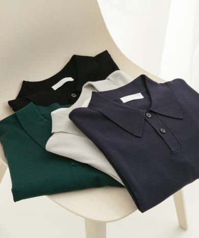 ストレッチニットポロショートスリーブTシャツ