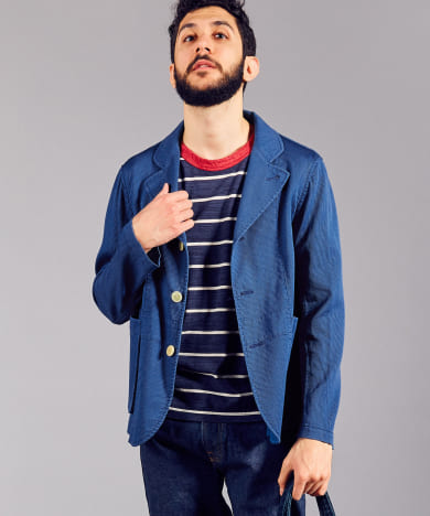 JP Pique Bedford Jacket UF84-17B001: Blue JP Pique Bedford Jacket UF84-17B001: Blue
