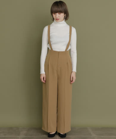 フロントボタンサスペンダー付きパンツ