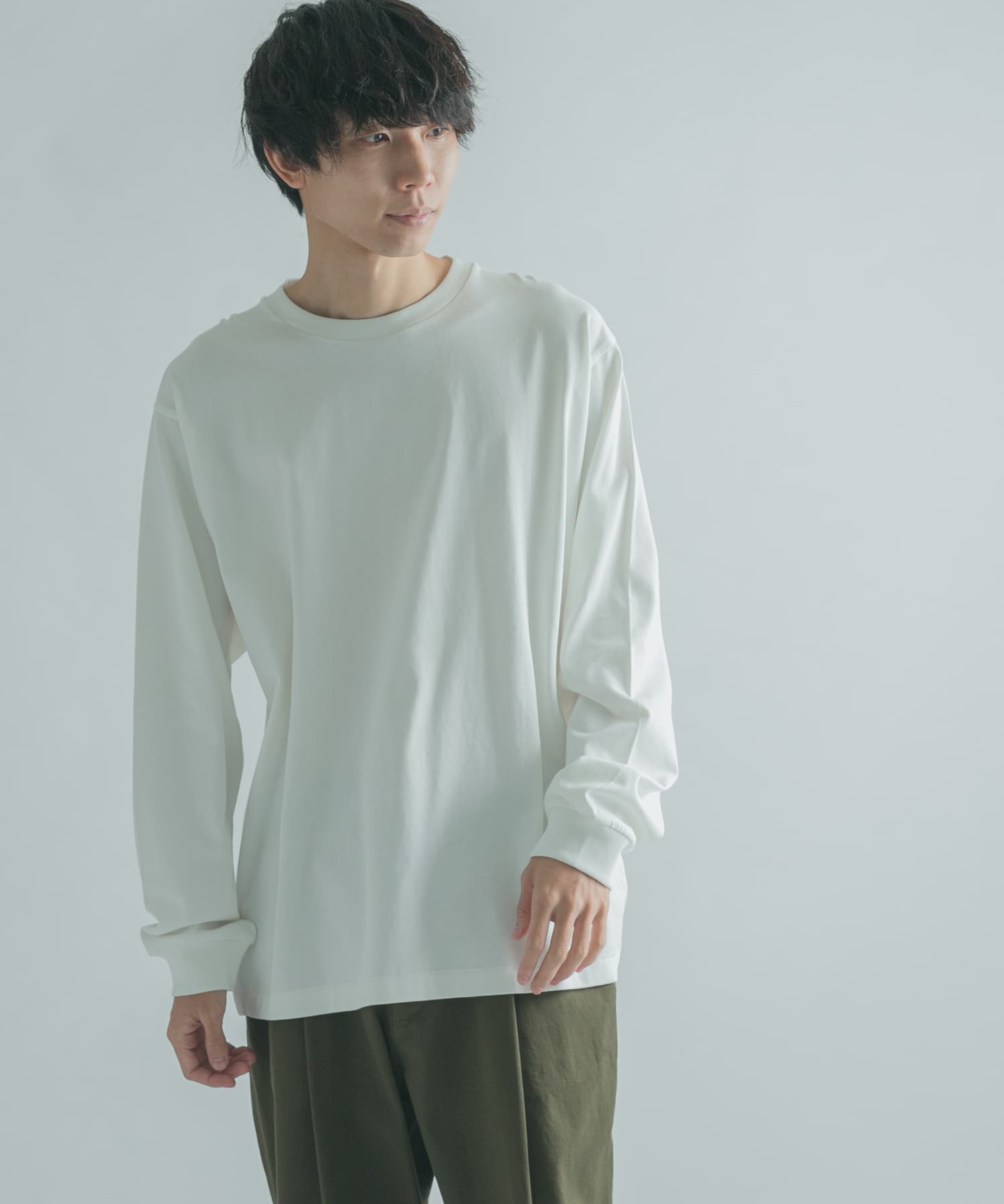 ソフトタッチクルーネックT　00 WHITE