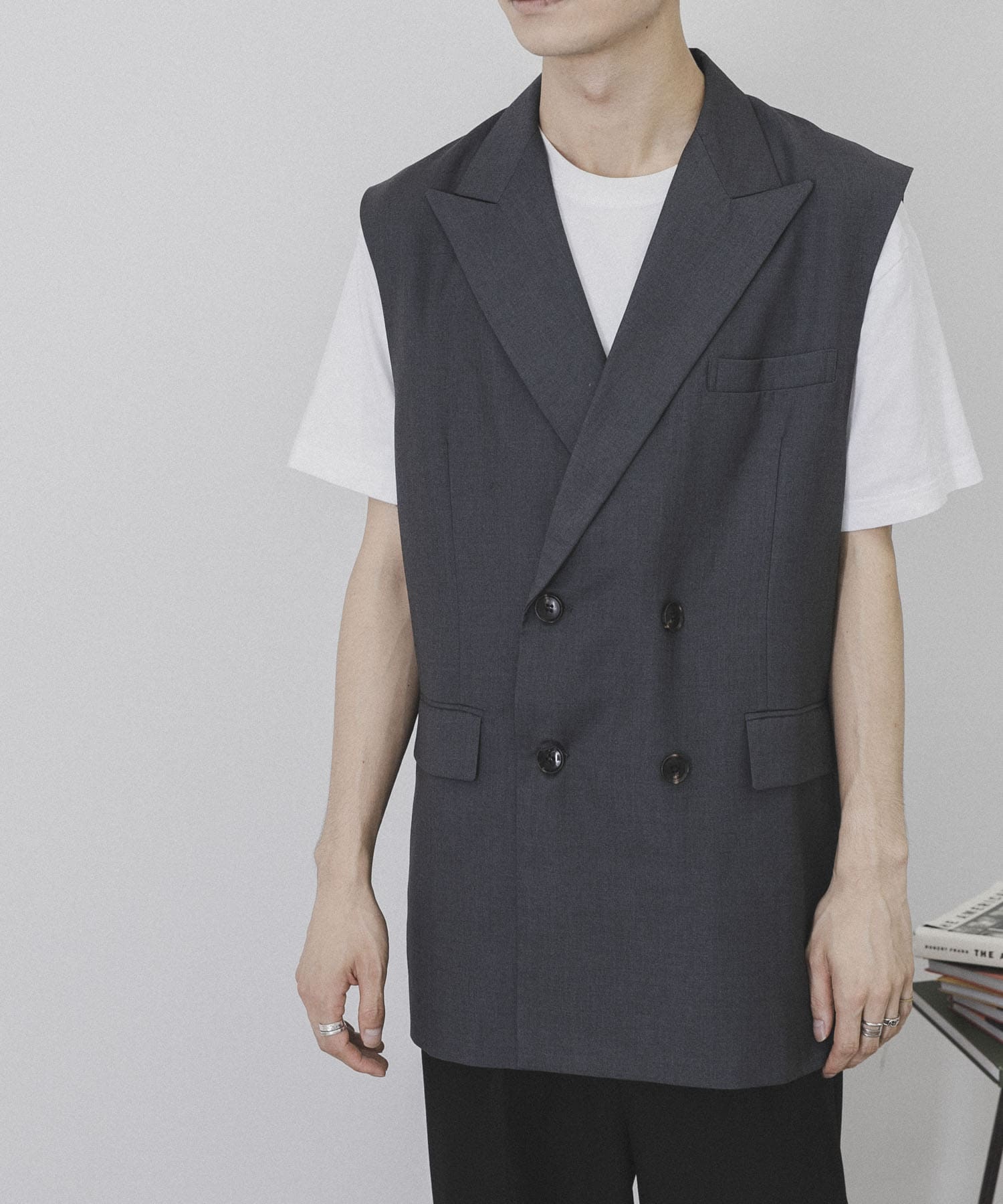 Couleur Meler sakasa double breasted vest[EC26-17S001]｜URBAN