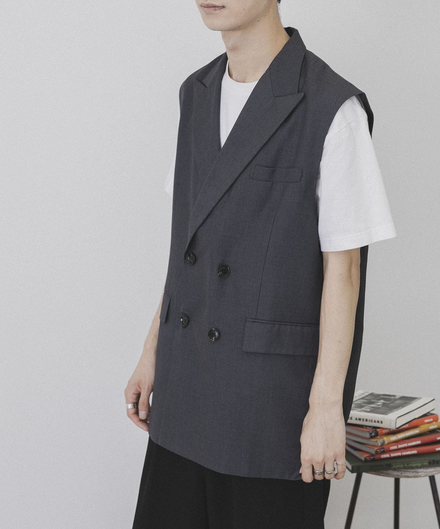 Couleur Meler sakasa double breasted vest[EC26-17S001]｜URBAN