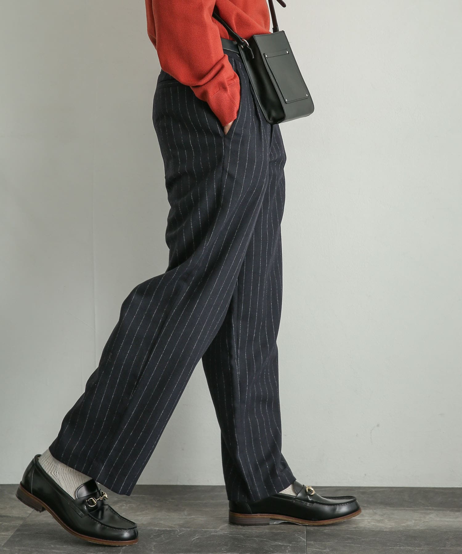 ストライプウールブレンドワイドパンツ[AA27-14B110]｜URBAN RESEARCH