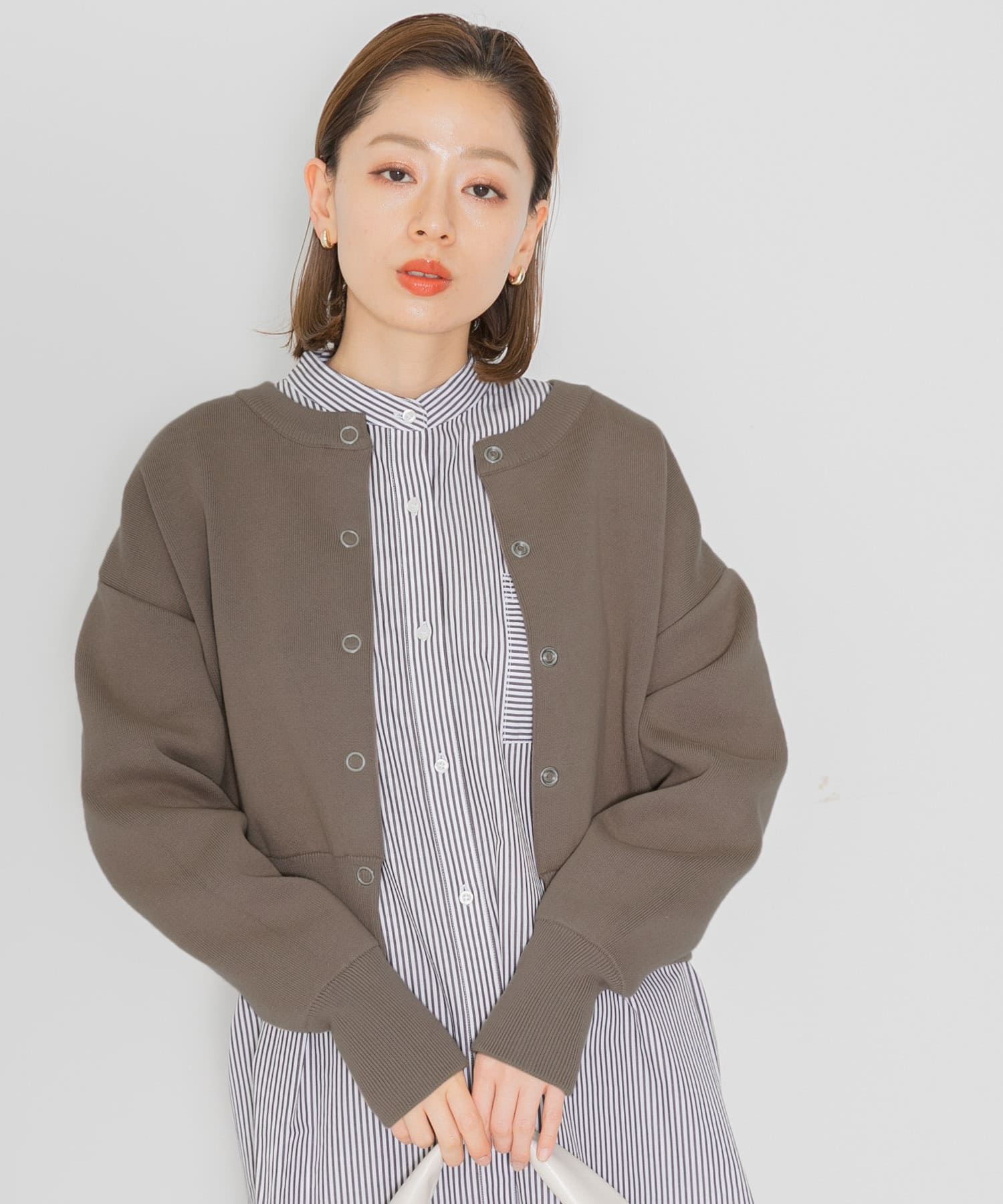 スウェットライクニットショートカーディガン[LA34-22R002]｜URBAN 