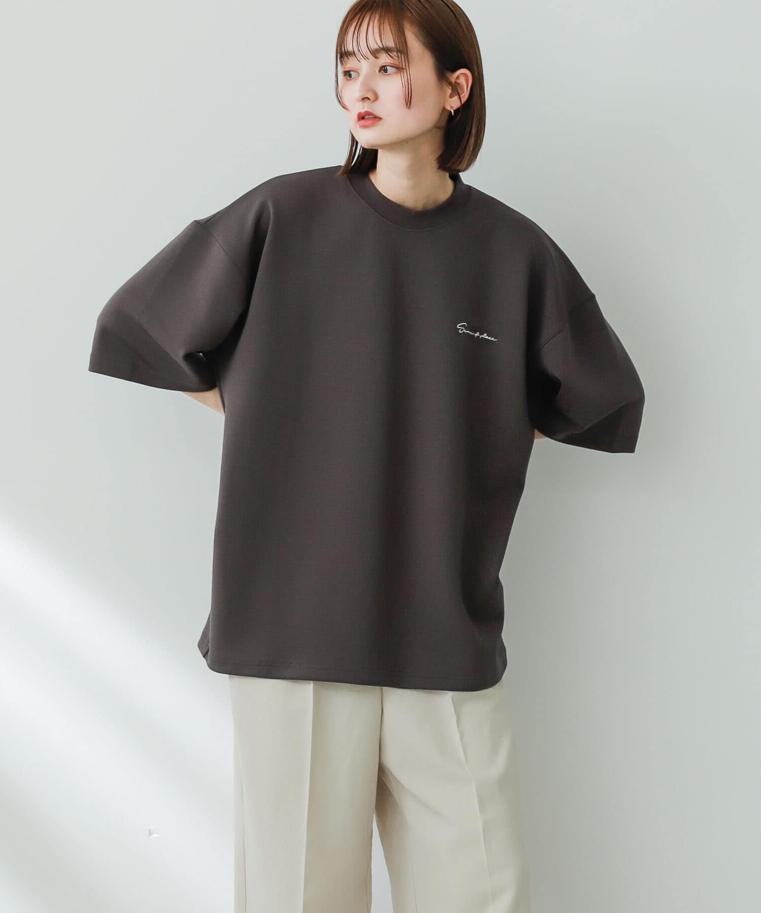 シシュウダンボールポンチTシャツ(5分袖)[AA35-11A109]｜URBAN