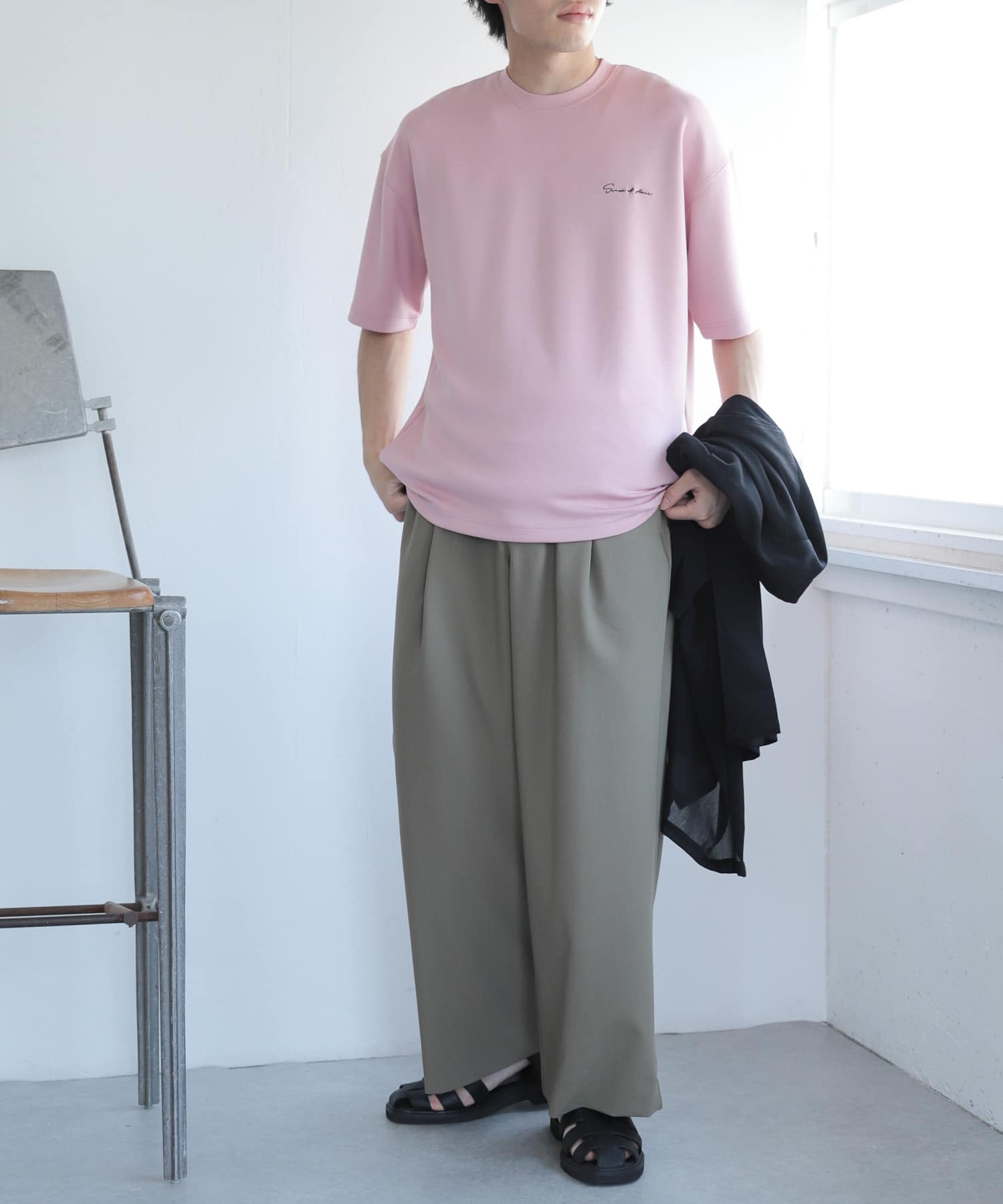 シシュウダンボールポンチTシャツ(5分袖)[AA35-11A109]｜URBAN