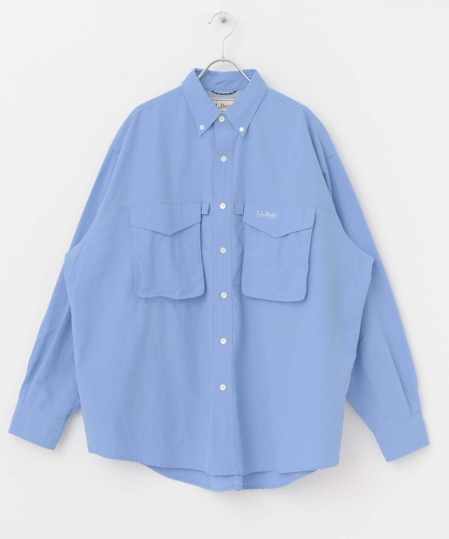 貝殻 白×青 シルク×ナイロンvintage