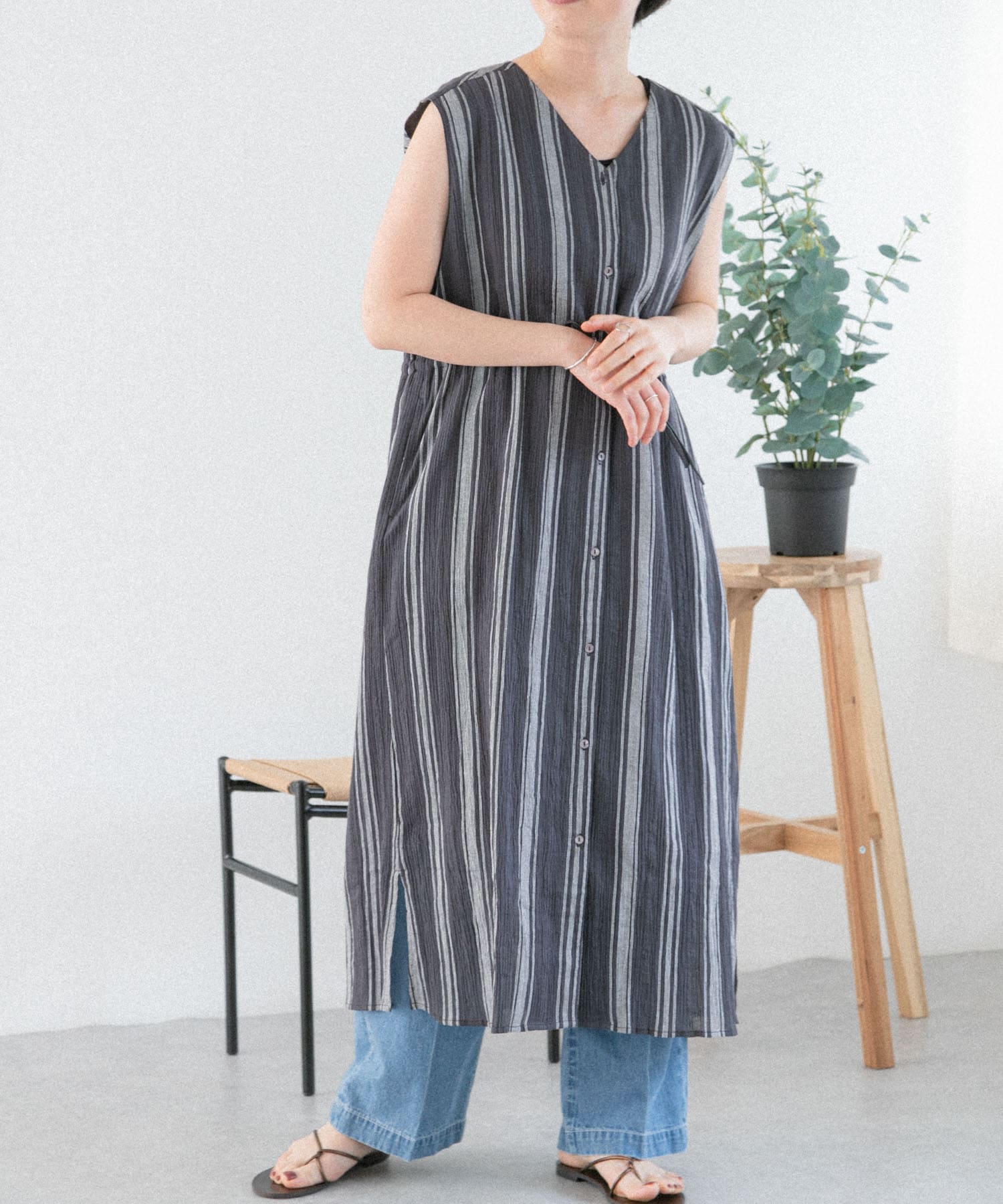 FORK&SPOON コットンドビーストライプワンピース[DF35-26V101]｜URBAN