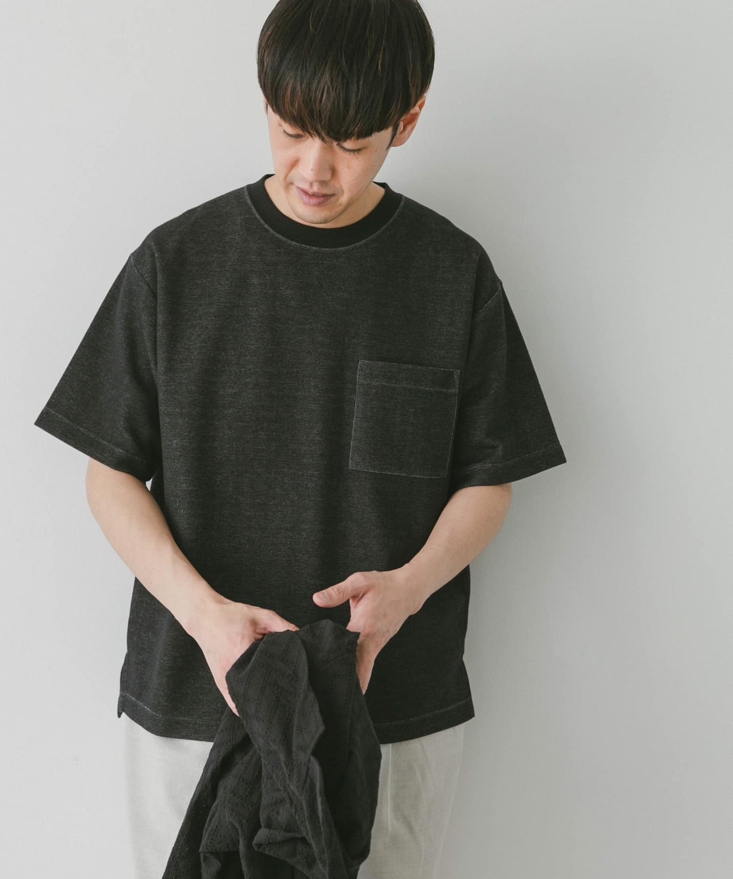 DHYGEN2023/AW D.HYGEN ダブルフェイスレイヤードグローブスリーブTシャツ