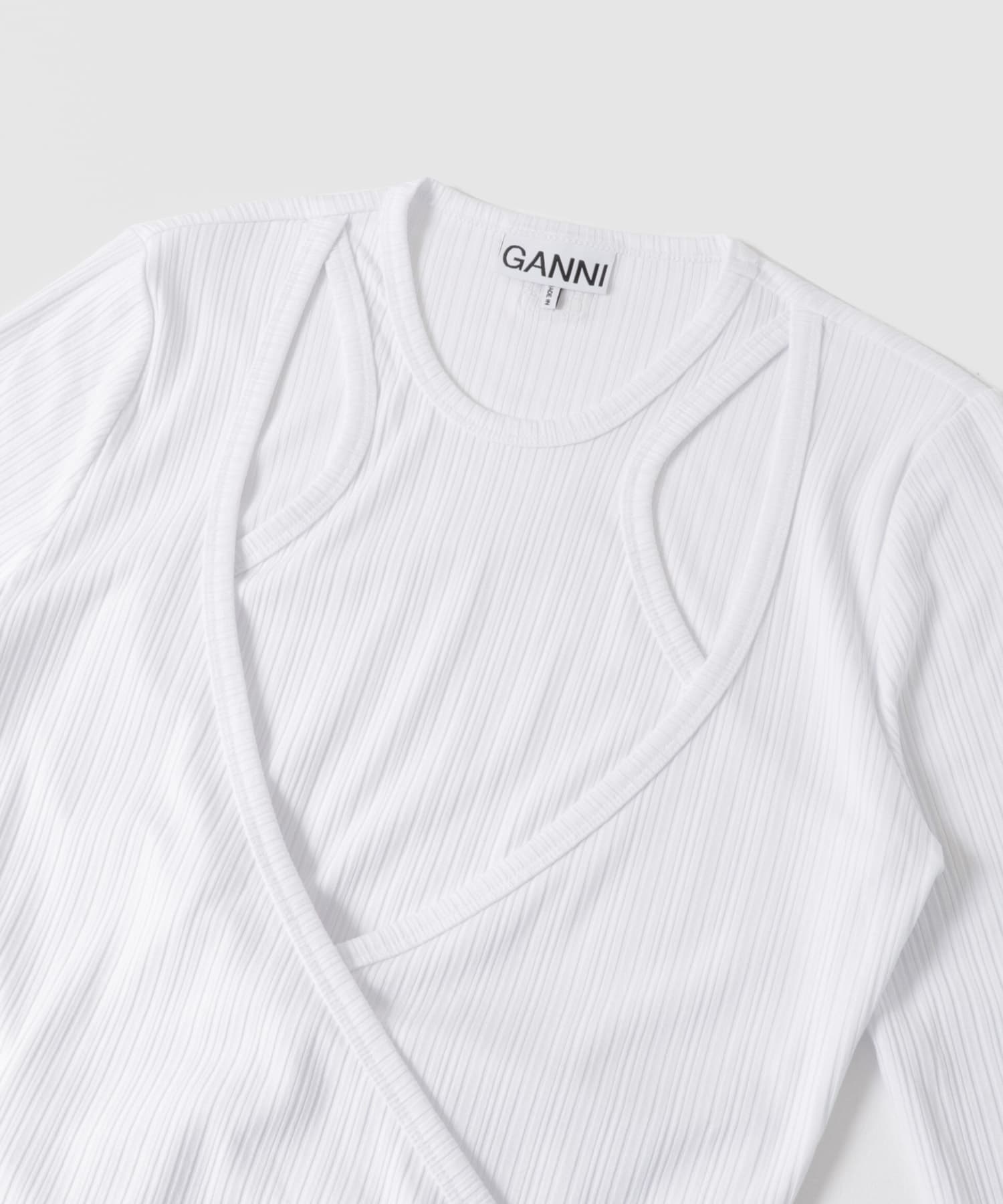 GANNI Rib Jersey Wrap Blouse[T3442-UL35]｜URBAN RESEARCH公式