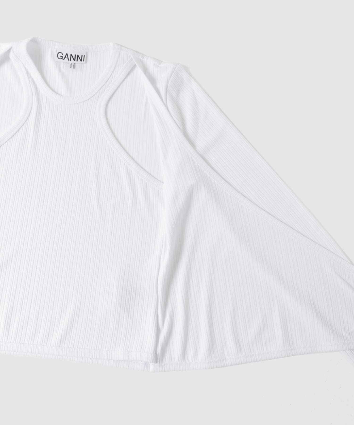 GANNI Rib Jersey Wrap Blouse[T3442-UL35]｜URBAN RESEARCH公式