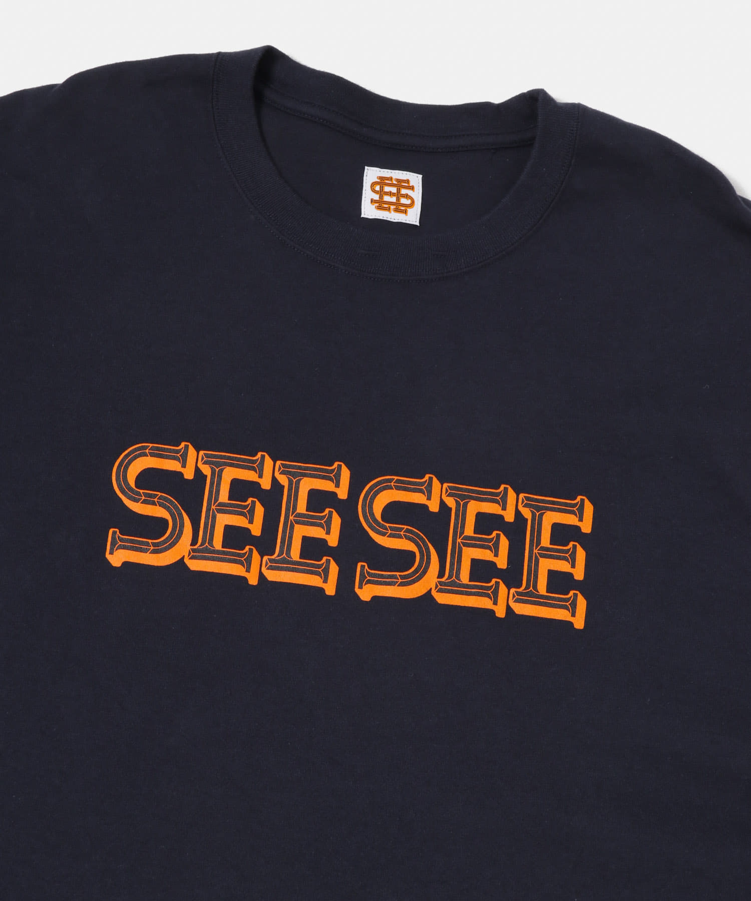 SEE SEE BASIC LS TEE BLACK XL 黒 Logo 新作-