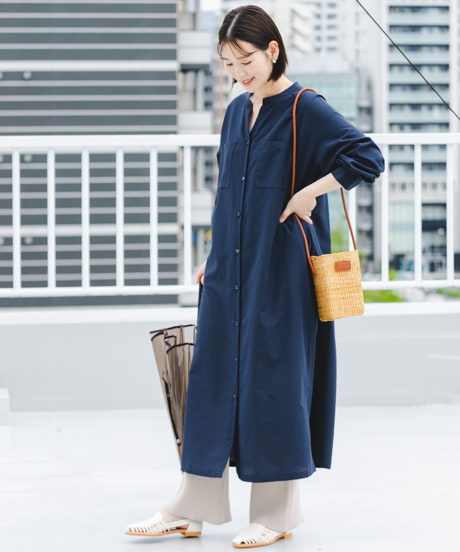 F by ROSSO クールタッチシャツワンピース[RA35-26Y522