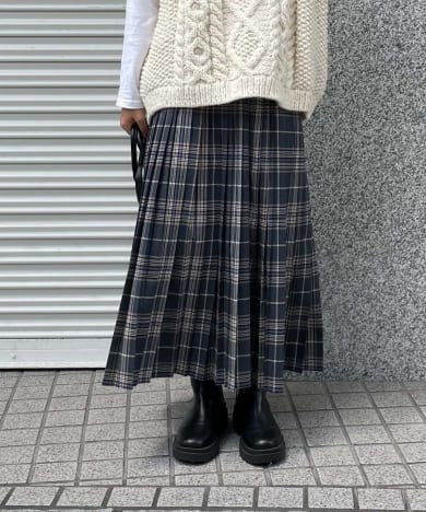 チェックプリーツスカート