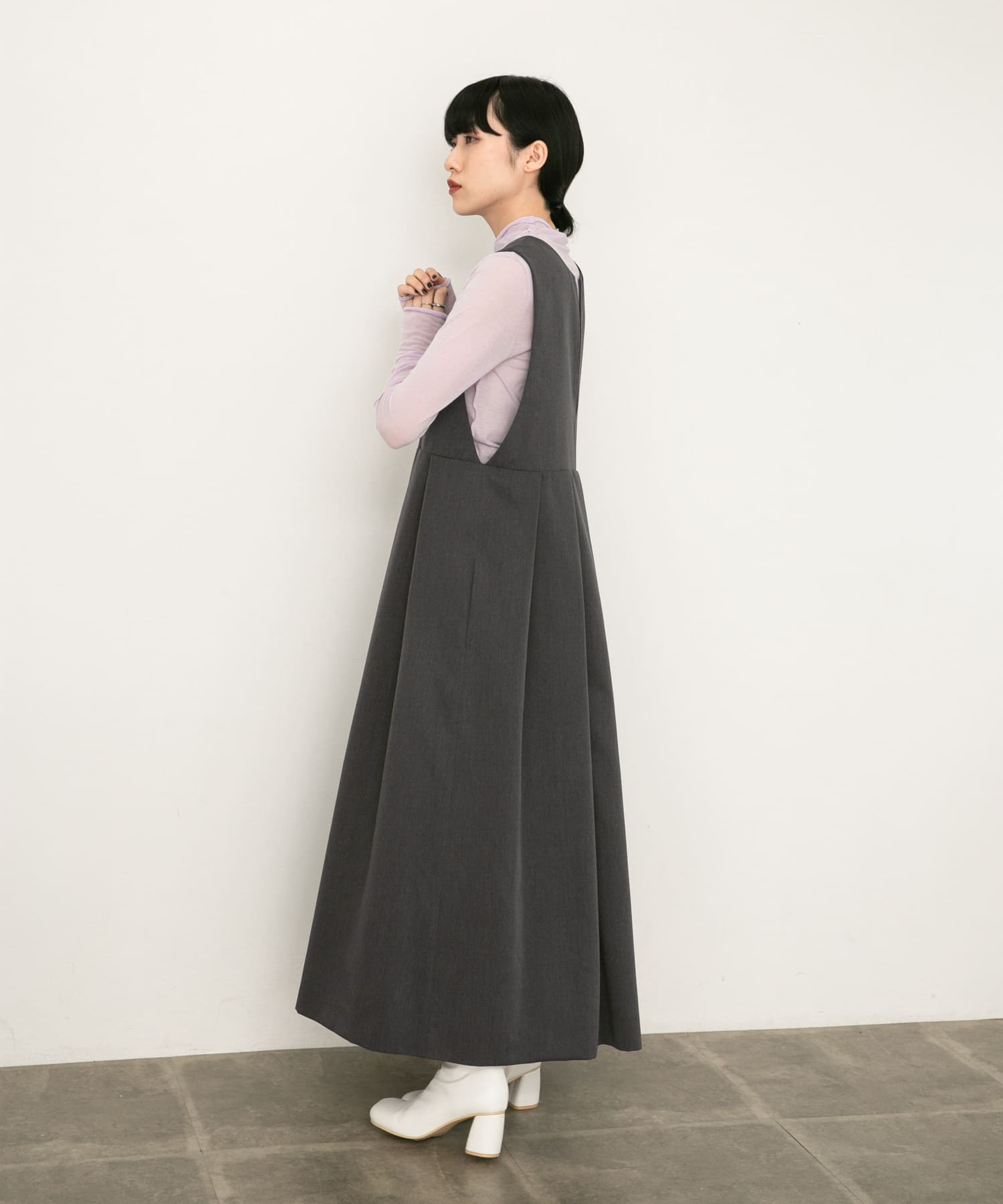 キーネックBIGプリーツジャンパースカート[KB36-26J200]｜URBAN 