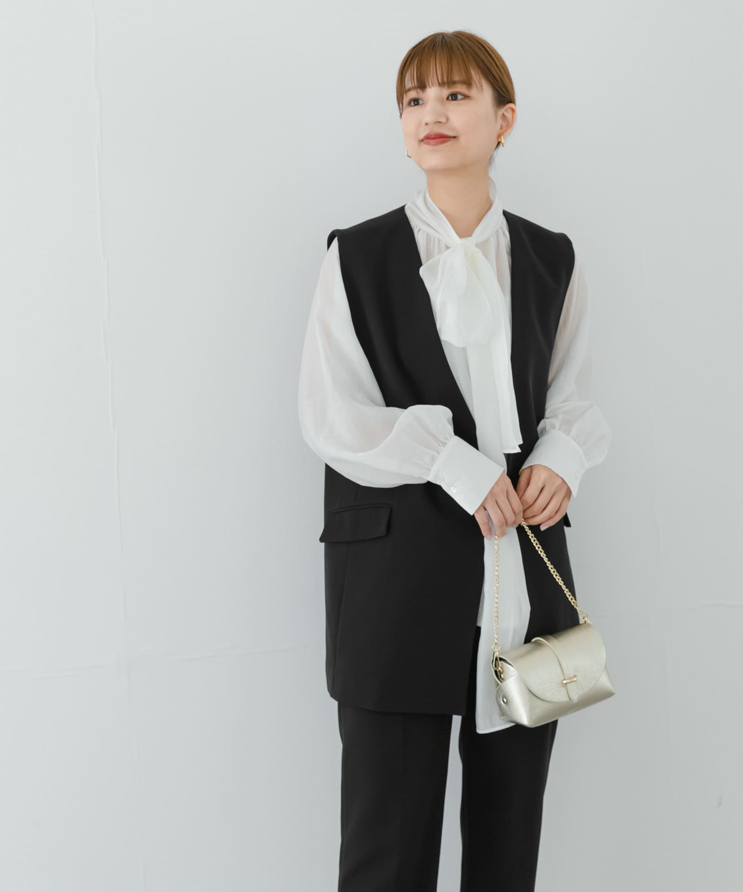 chanel ボウタイ シャツ 34