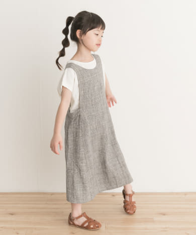 『親子リンク』リネンレーヨンジャンパースカート(KIDS)