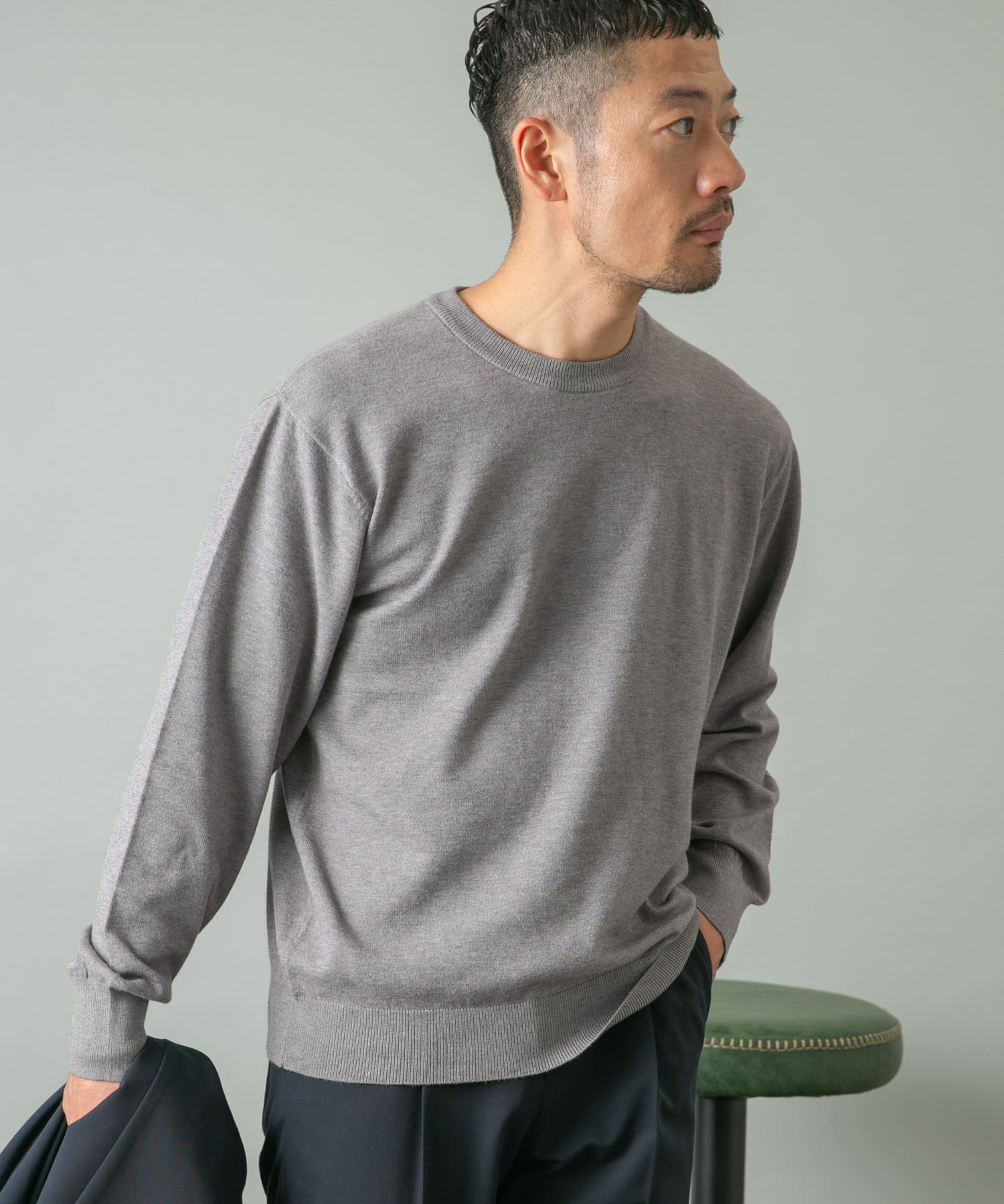 ウォッシャブルストレッチクルーネックニット[RA47-12M001 ウォッシャブルストレッチクルーネックニット[RA47-12M001