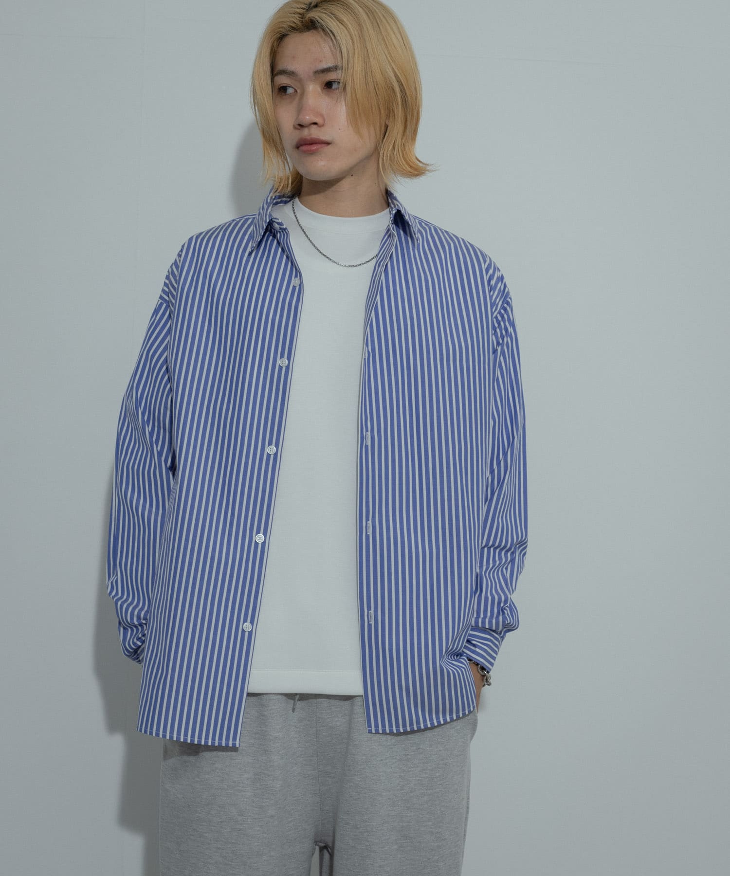 韓国 ルーズ ストライプ シャツ ユニセックス カジュアル 36d729b0bad94c5d696b46db13c2eb