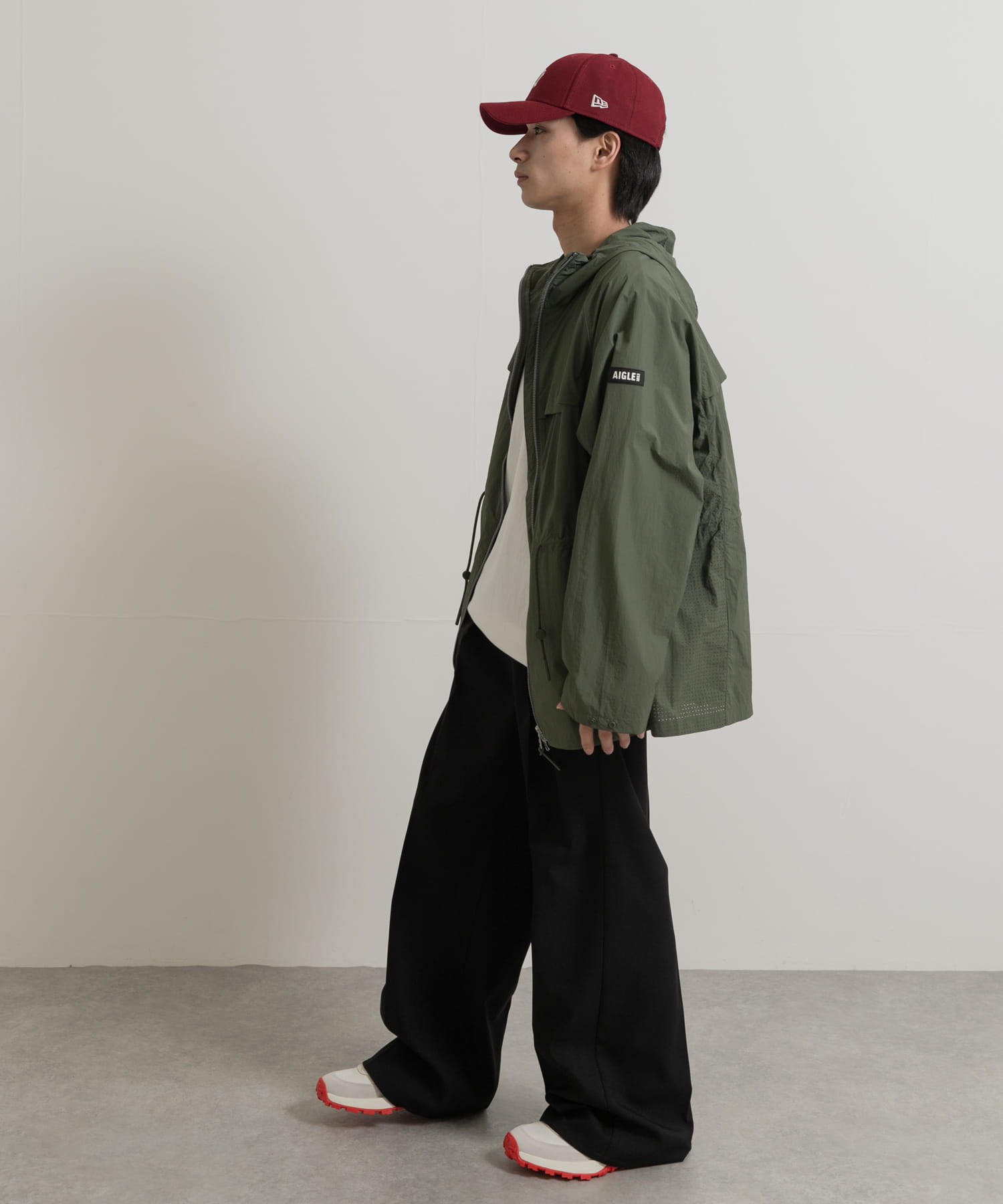 AIGLE 撥水 UVカット ライトウェイトフーデッドジャケット