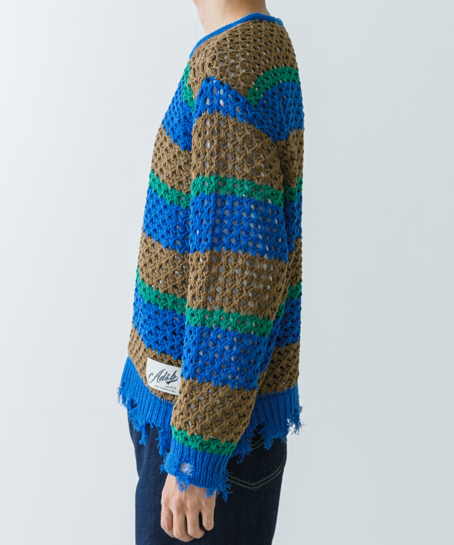 Andersson Bell DAMAGED STRIPE SWEATER[UMA4-ATB1239U]｜URBAN