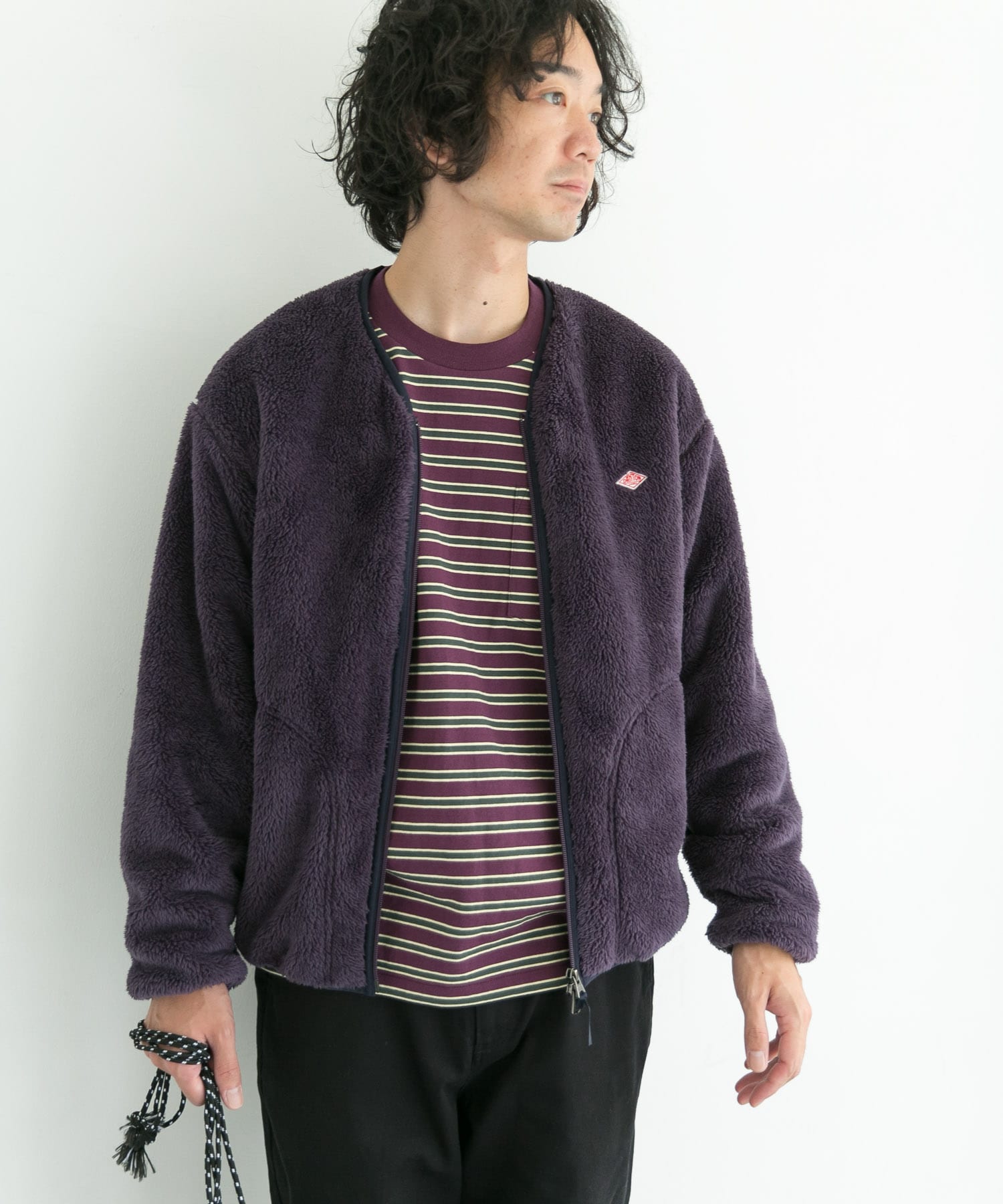 『WEB限定』DANTON HIGH PILE ZIP V-NECK JACKET 