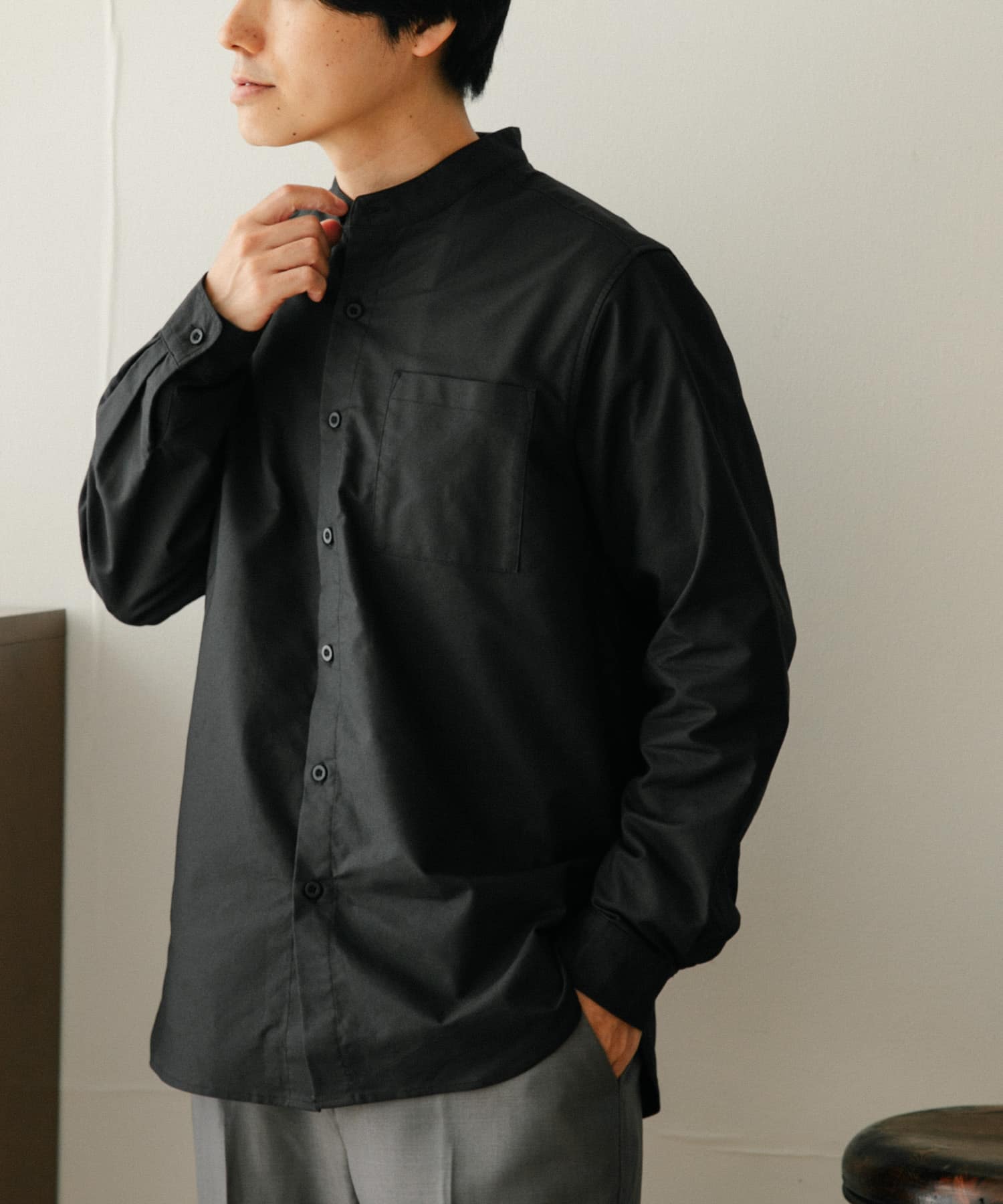 UVカット』 オックス バンドカラーシャツ[IT26-13A002]｜URBAN 
