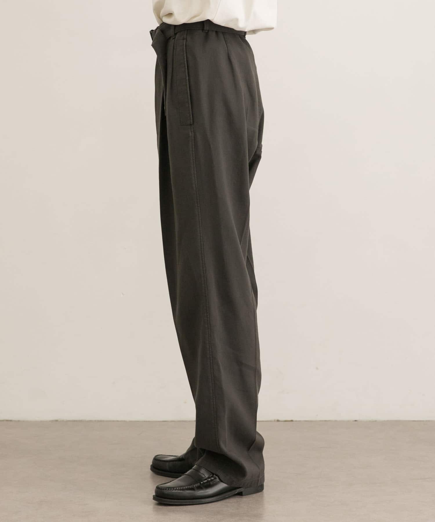 パンツ LEMAIRE LOOSE PLEATED PANTS Grey Melange Dropped Crotch Soft Pants | LEMAIRE