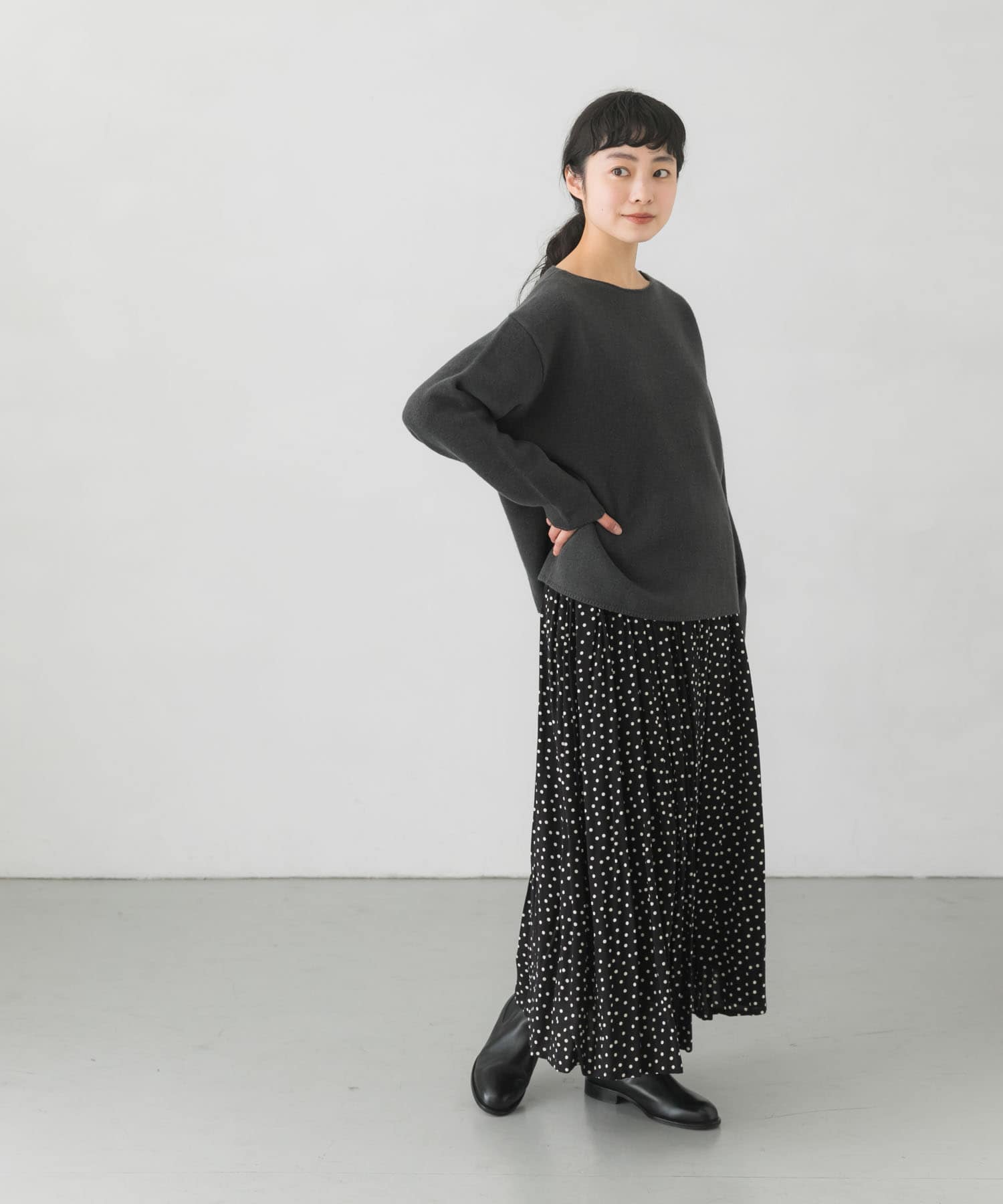 かぐれ　ドットギャザースカート  新品タグ付き ロングスカート 代引き人気