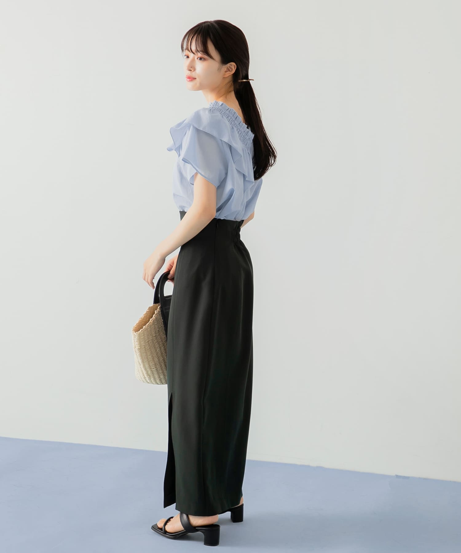 HERMES ジャケット スカート リネン100％