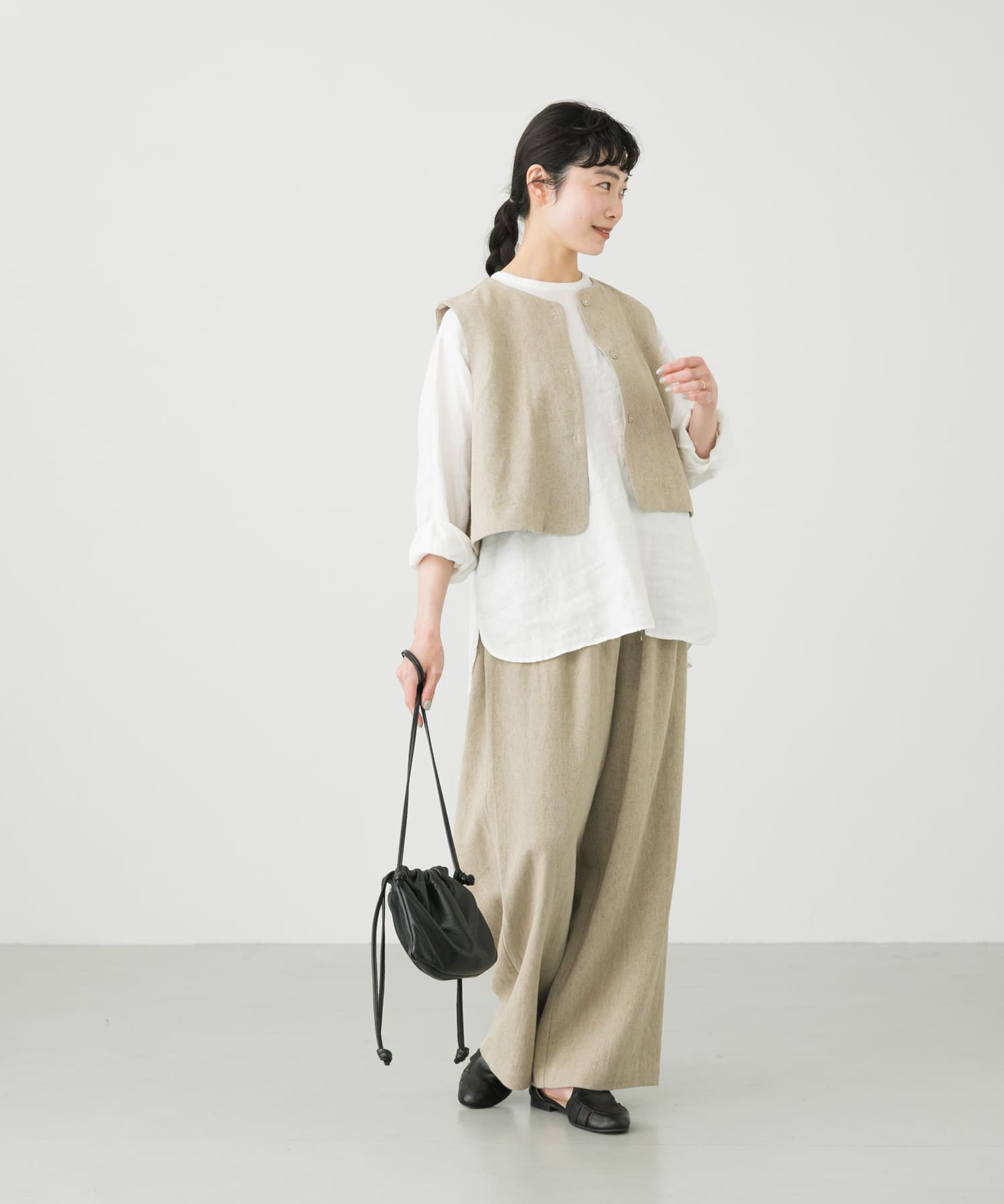 kagure リネンレーヨンショートベスト - 通販 - olgapuri.org