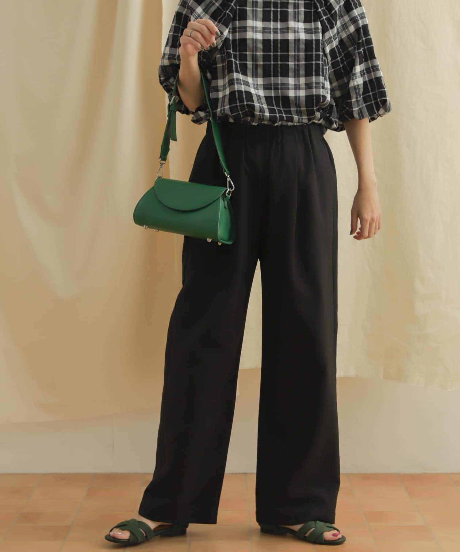 URBAN RESEARCH DOORS チェックストレートパンツ