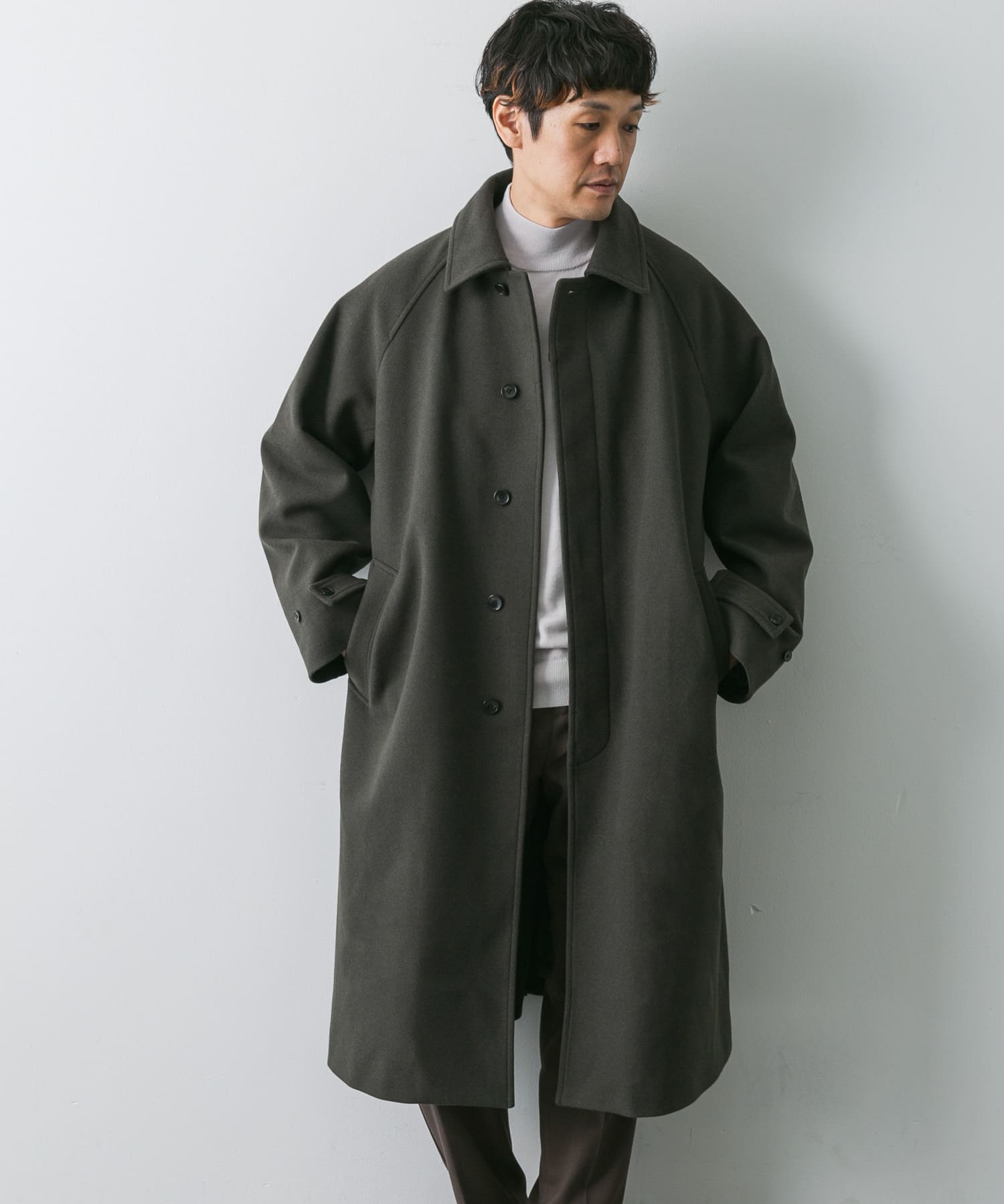 oldバルマカンコート Balmacaan Coat Wool 黒 ブラック