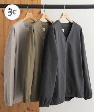 『撥水』『接触冷感』add fabrics ノーカラージャケット