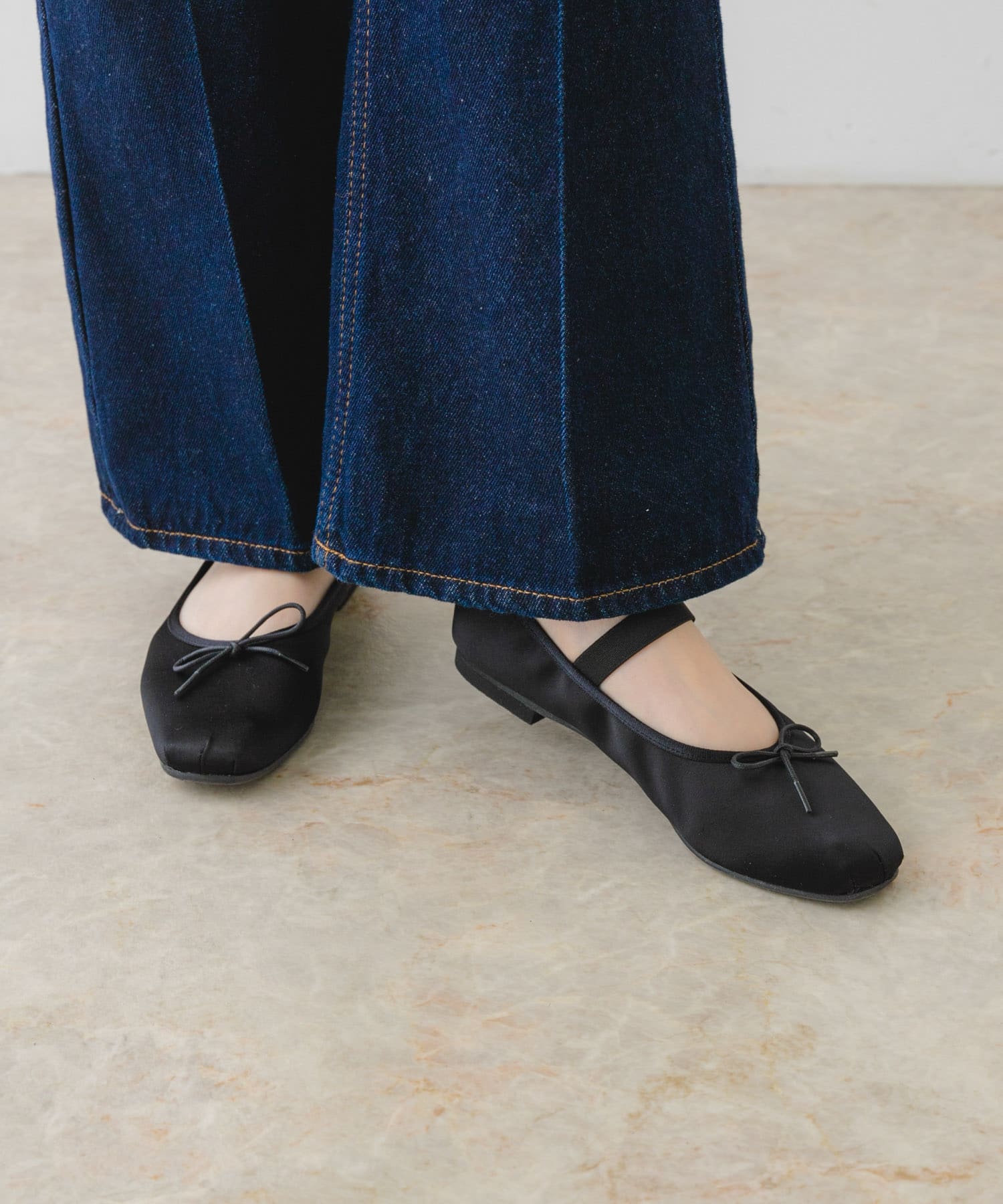 MADE IN JAPAN』シャーリングリボンバレエシューズ[XX44-2HU0201 MADE IN JAPAN』シャーリングリボンバレエシューズ[XX44-2HU0201