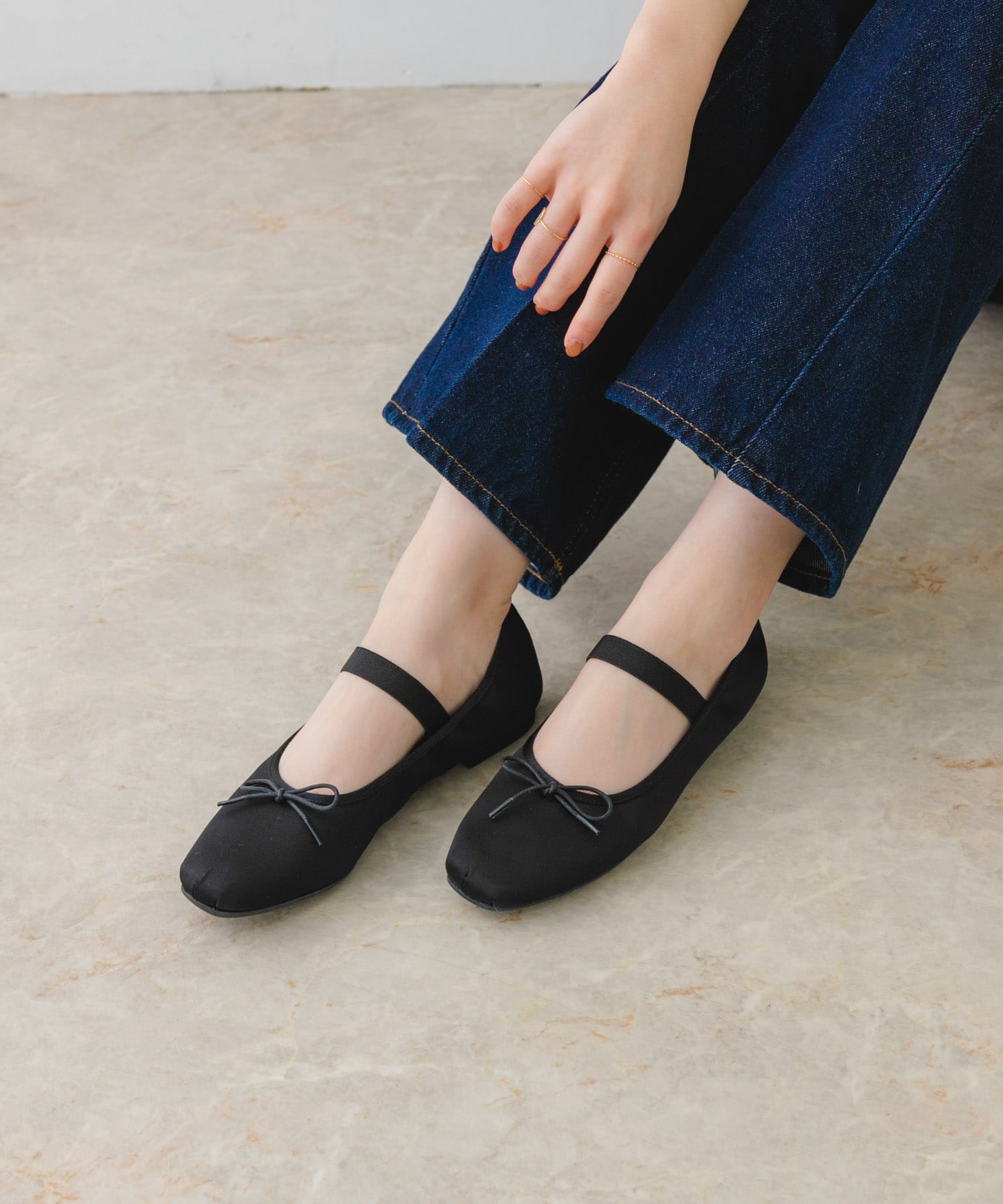 MADE IN JAPAN』シャーリングリボンバレエシューズ[XX44-2HU0201 MADE IN JAPAN』シャーリングリボンバレエシューズ[XX44-2HU0201