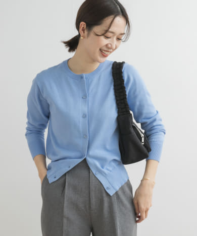 オーガニックコットンクルーネックカーディガン