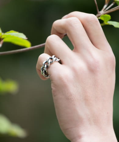 ファッションメンズのイチオシ|on the sunny side　Hollow Curblink Chain Ring