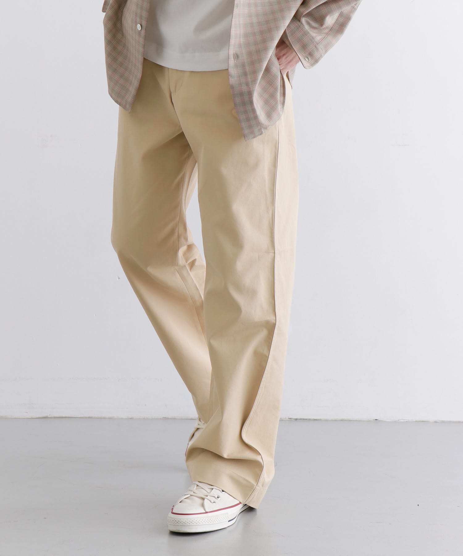 AURALEE◇21SS/WASHED FINX LIGHT CHINO PANTS/3/コットン/グレー