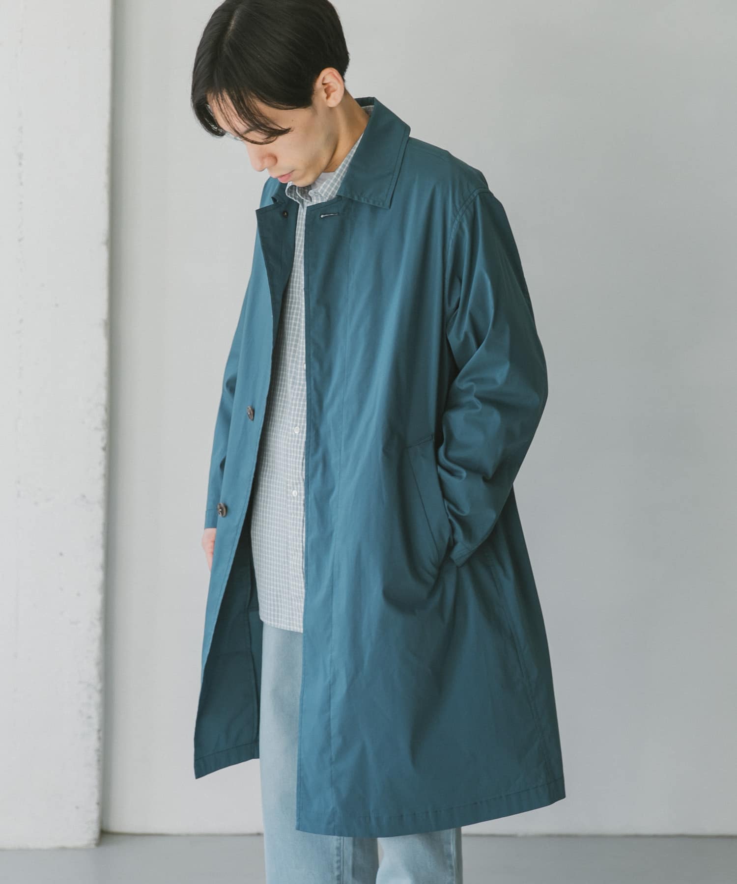 URBAN RESEARCH DOORS 38 コート オーガニックコットン 青