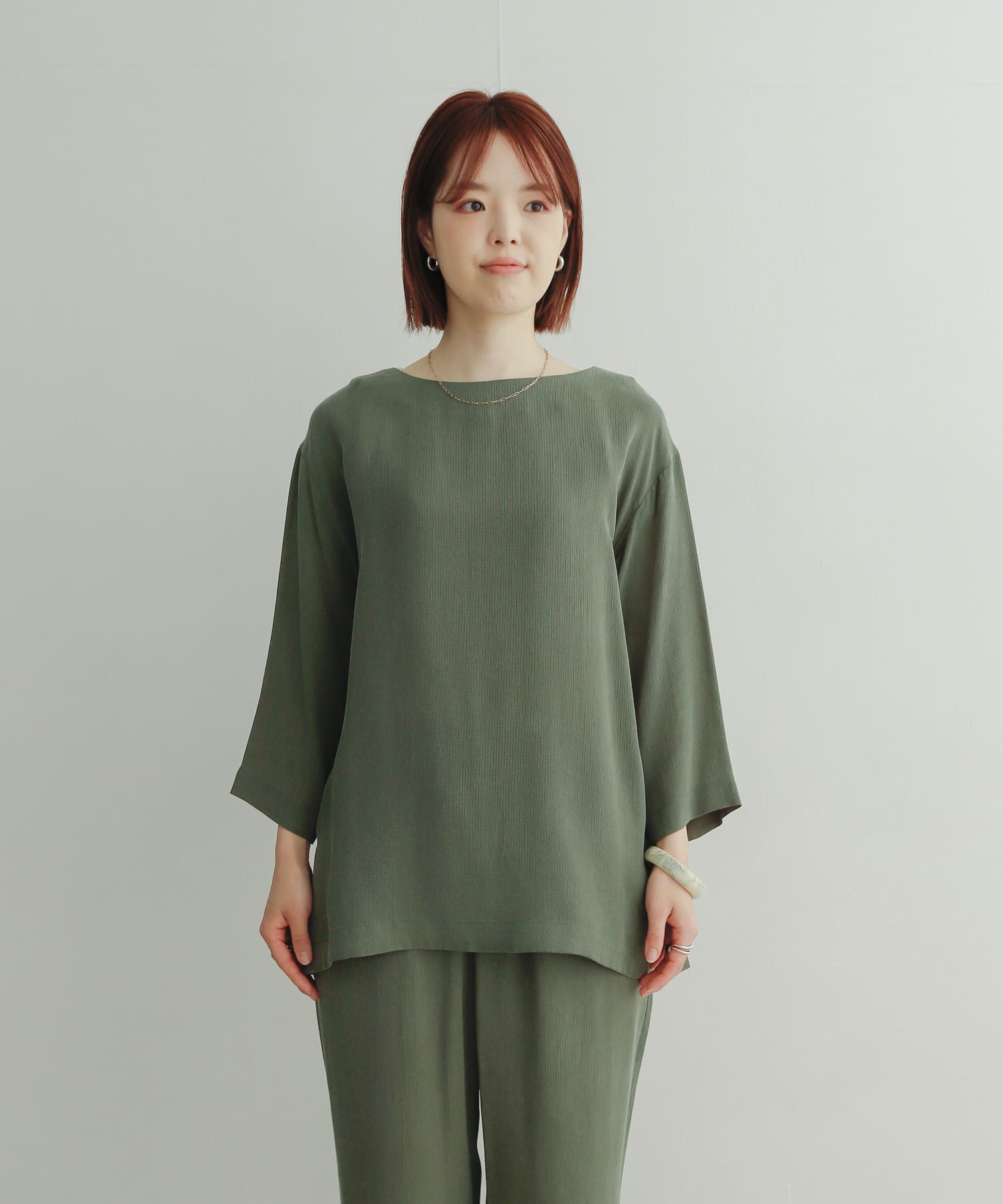 LAUTREAMONT ロートレアモン キーネックコットンチュニック