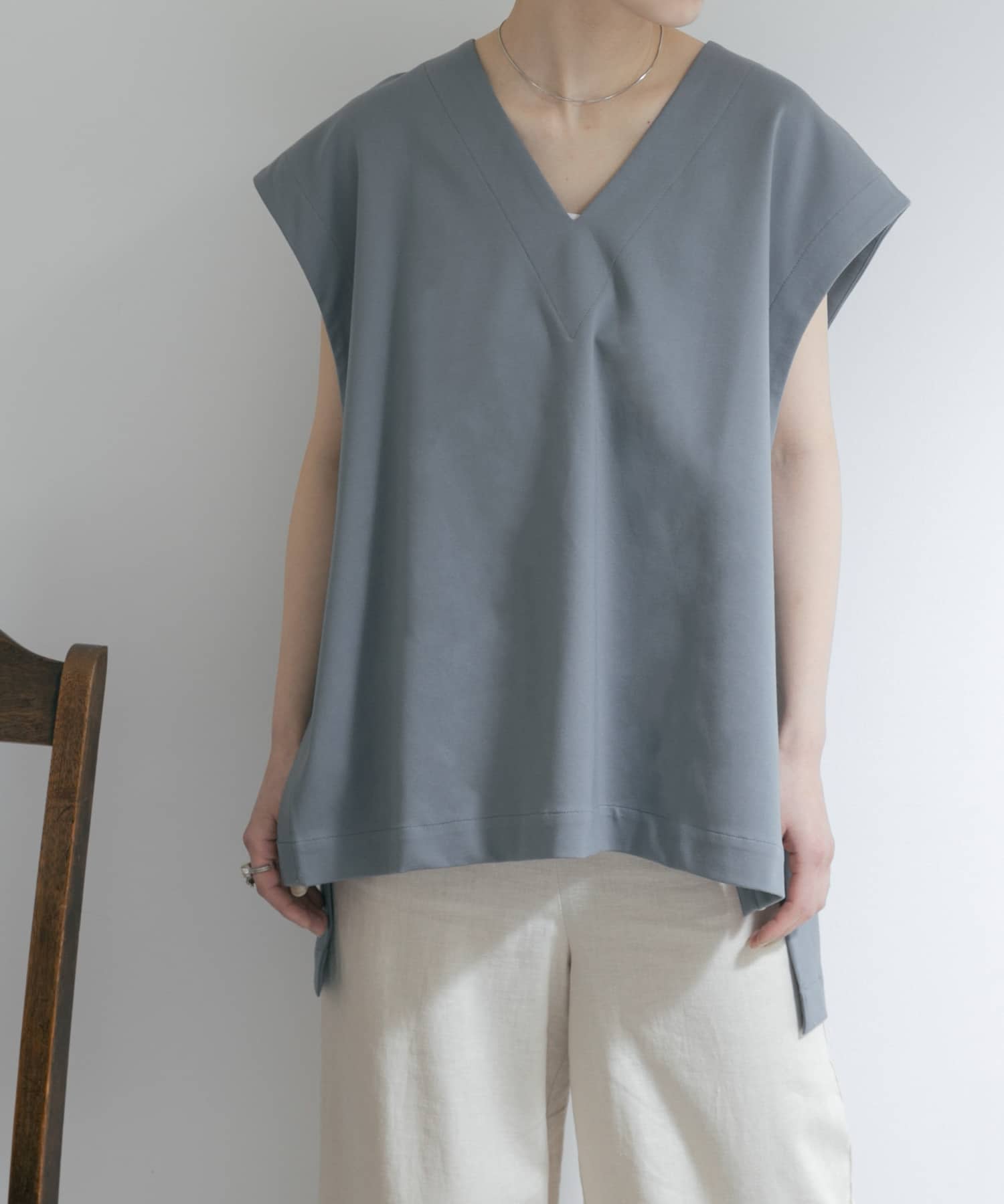 別注』MIDIUMISOLID×TGM V neck wide vest[MDUM6033-TGM25]｜URBAN